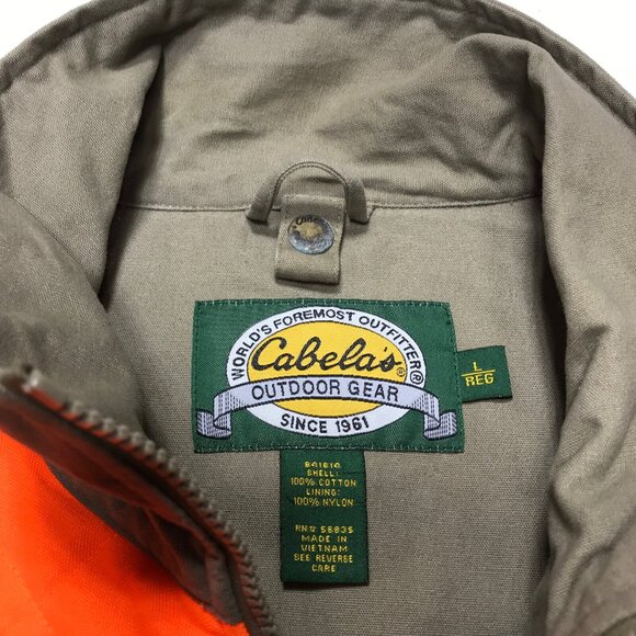 Cabela's Shooting Hunting Jacket Hi-Viz Padded Shoulders Zip-Off Sleeves Mens L - Picture 7 of 10